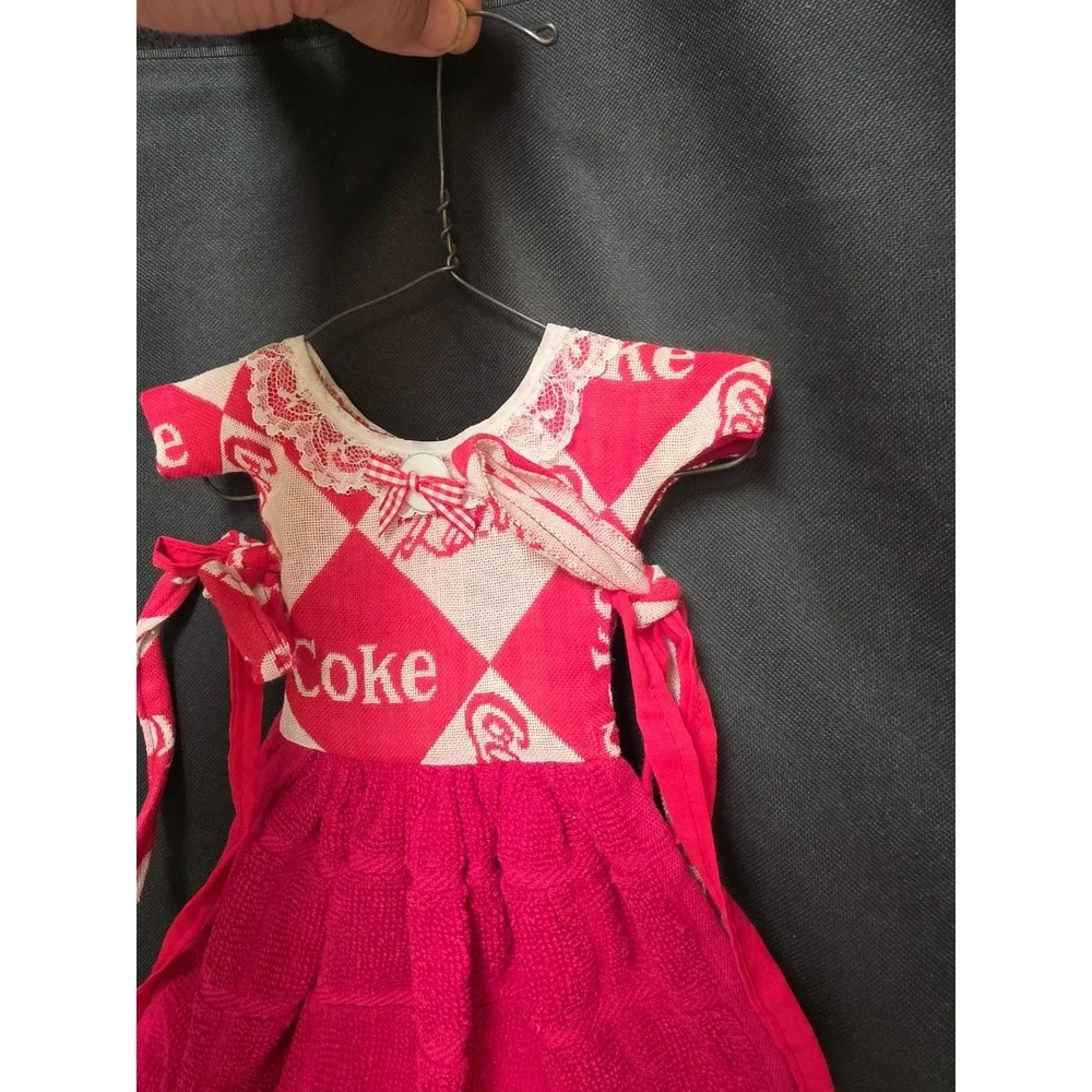 HANDMADE DRESS - COCA COLA - COLLECTORS - VINTAGE- RETRO DOLL OUTFIT